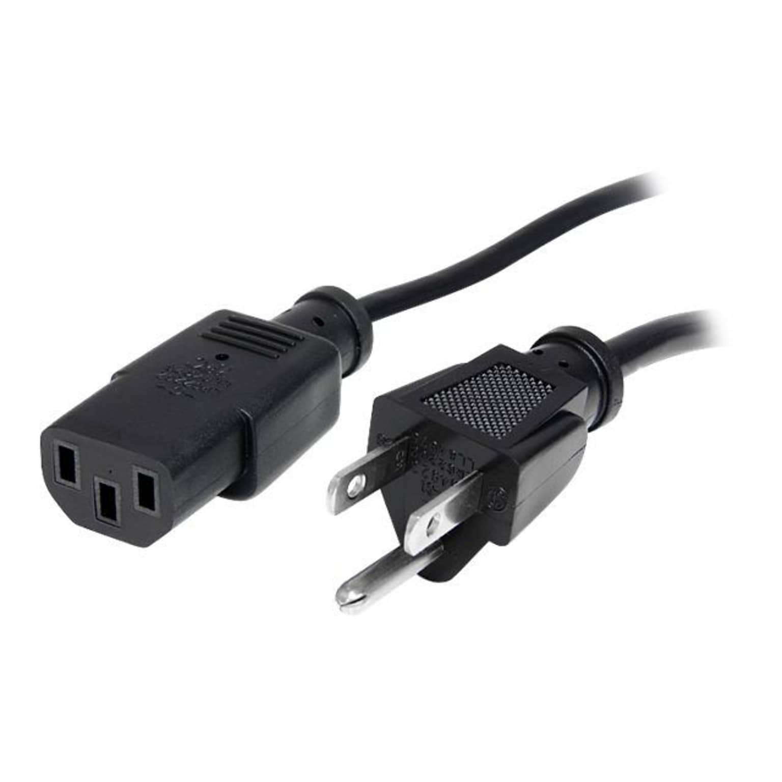 StarTech® 20 NEMA5-15P To C13 Standard Computer Power Cord; Black