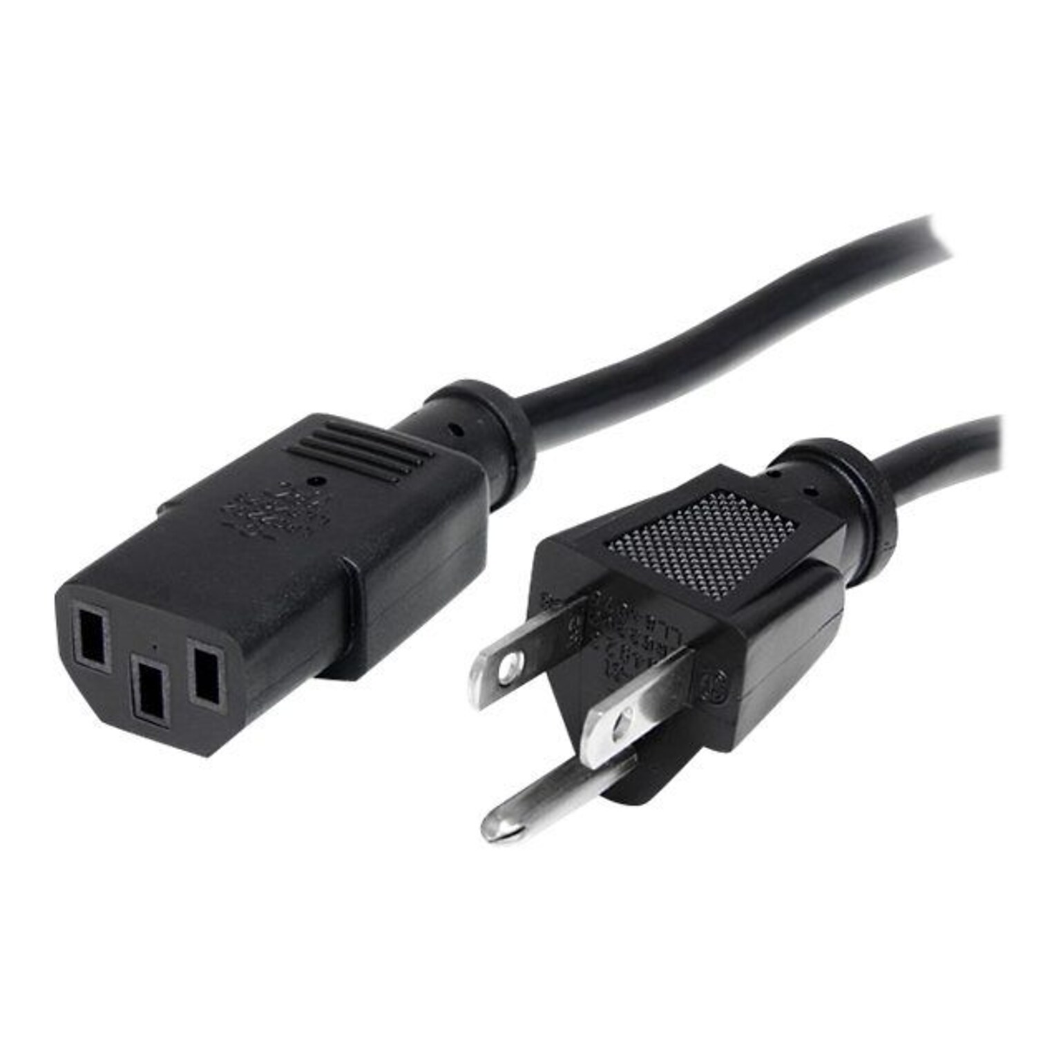 StarTech® 12 NEMA5-15P To IEC 60320 C13 Standard Computer Power Cord; Black