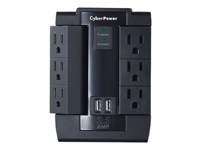 Cyberpower® Professional 6 Outlet Direct Plug Surge Protector