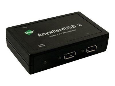 Digi® Anywhere USB/2 2-Port USB Over IP Hub; Black