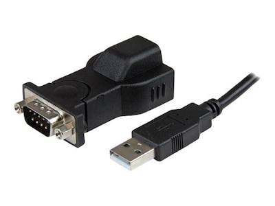 Startech® ICUSB232D 1-Port USB/RS232 DB9 Serial Adapter W/Detachable 6 USB A/B Cable, Black