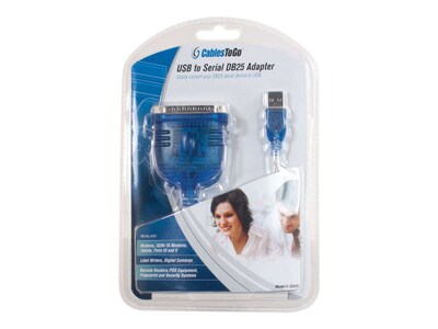 C2G® 6' Type A Male USB To DB-25 Male Serial RS232 Adapter Cable; Gray
