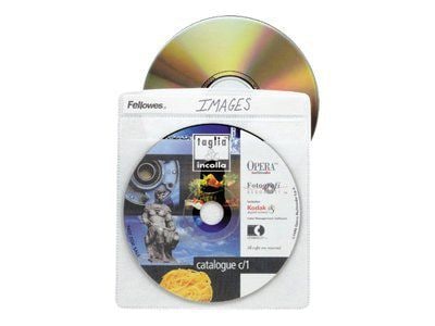 Fellowes® Polypropylene Double-Sided CD/DVD Sleeves; Clear, 50/Pack