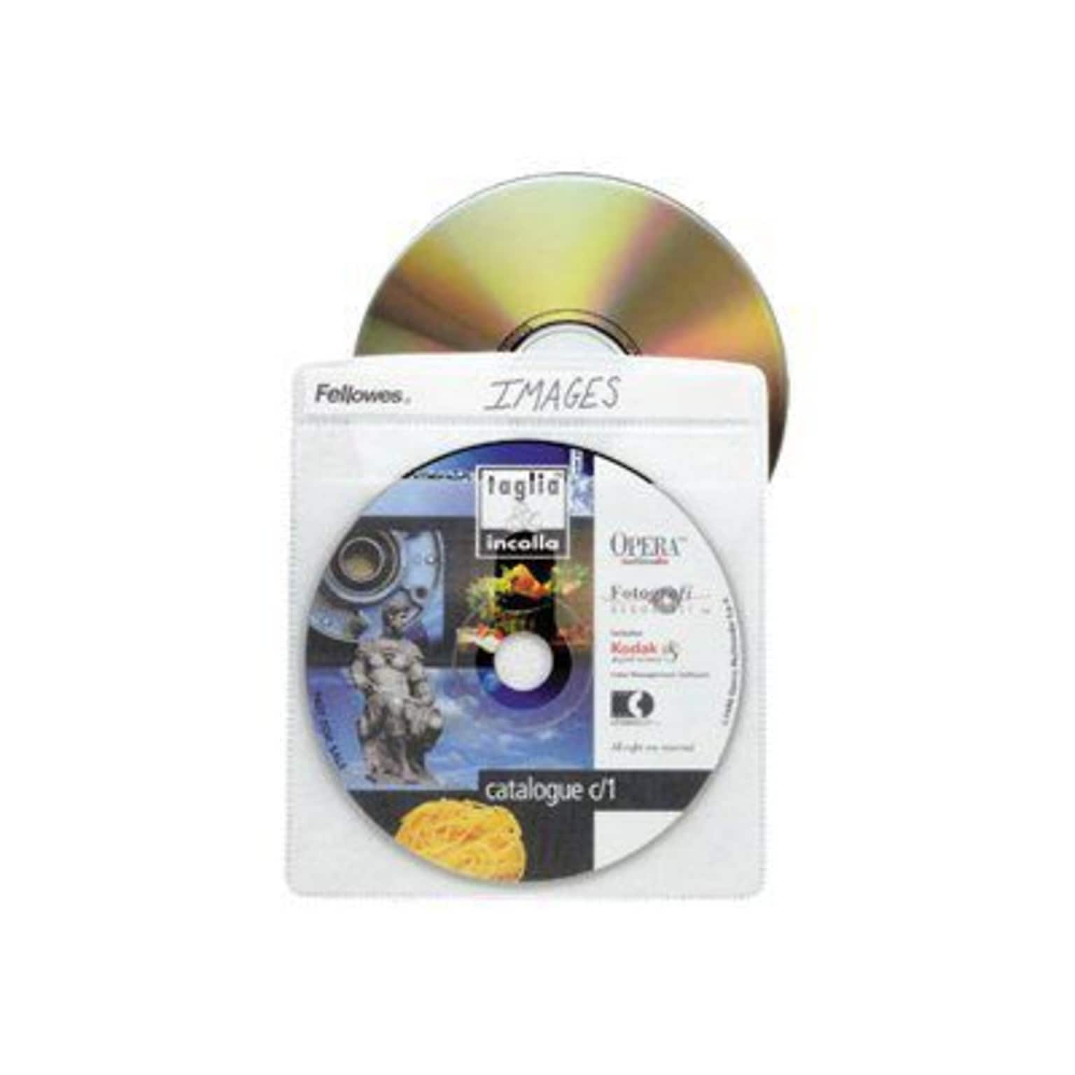 Fellowes® Polypropylene Double-Sided CD/DVD Sleeves; Clear, 50/Pack