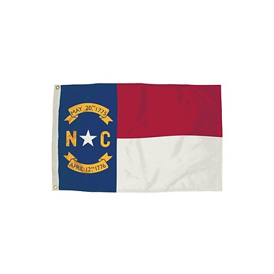 Flagzone North Carolina Flag with Heading and Grommets, 3 x 5, Each