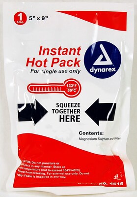 Dynarex Disposable Instant Hot Pack; 5 x 9, 24/Pack