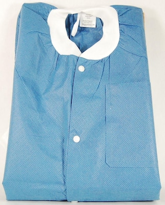 ValuMax Extra-Safe™ Hip Length Lab Jackets & Coats; Large, Ceil-Blue, 10/Pack