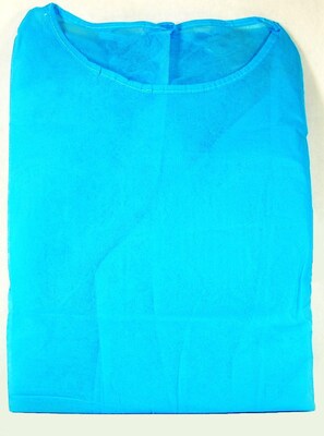 Cypress Spun-Bound Polypropylene Cover Gown With Elastic Cuff; Universal Size, Blue, 100/Pack