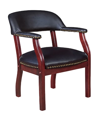 Regency Ivy League Vinyl Captain Chair, Black (9004BK)