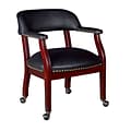 Regency Ivy League Vinyl Captain Chair with Casters, Black (9004CBK)