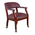 Regency Ivy League Vinyl Captain Chair with Casters, Burgundy (9004CBY)