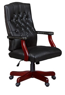 Regency Ivy League Vinyl Swivel Chair, Black (9040BK)