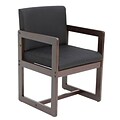Regency Sled Base Side Chair with Arms Wood & Fabric Chair, Black (B61715MWBK)