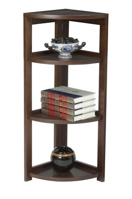 Niche Flip Flop 4 Shelf 34H Corner Folding Bookcase, Mocha Walnut (FFC3412MW)