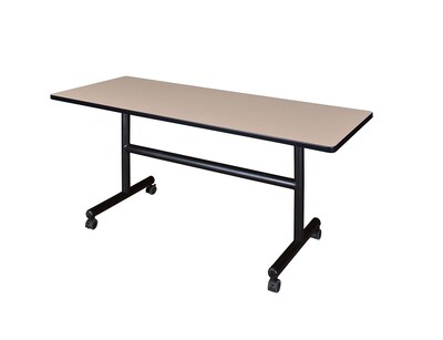 Regency Kobe Flip Top Mobile Training Table, 24D x 60W, Beige (MKFT6024BE)