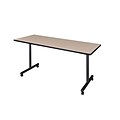 Regency 66-inch Laminate, Metal & Wood Kobe Mobile Rectangular Training Table, Beige