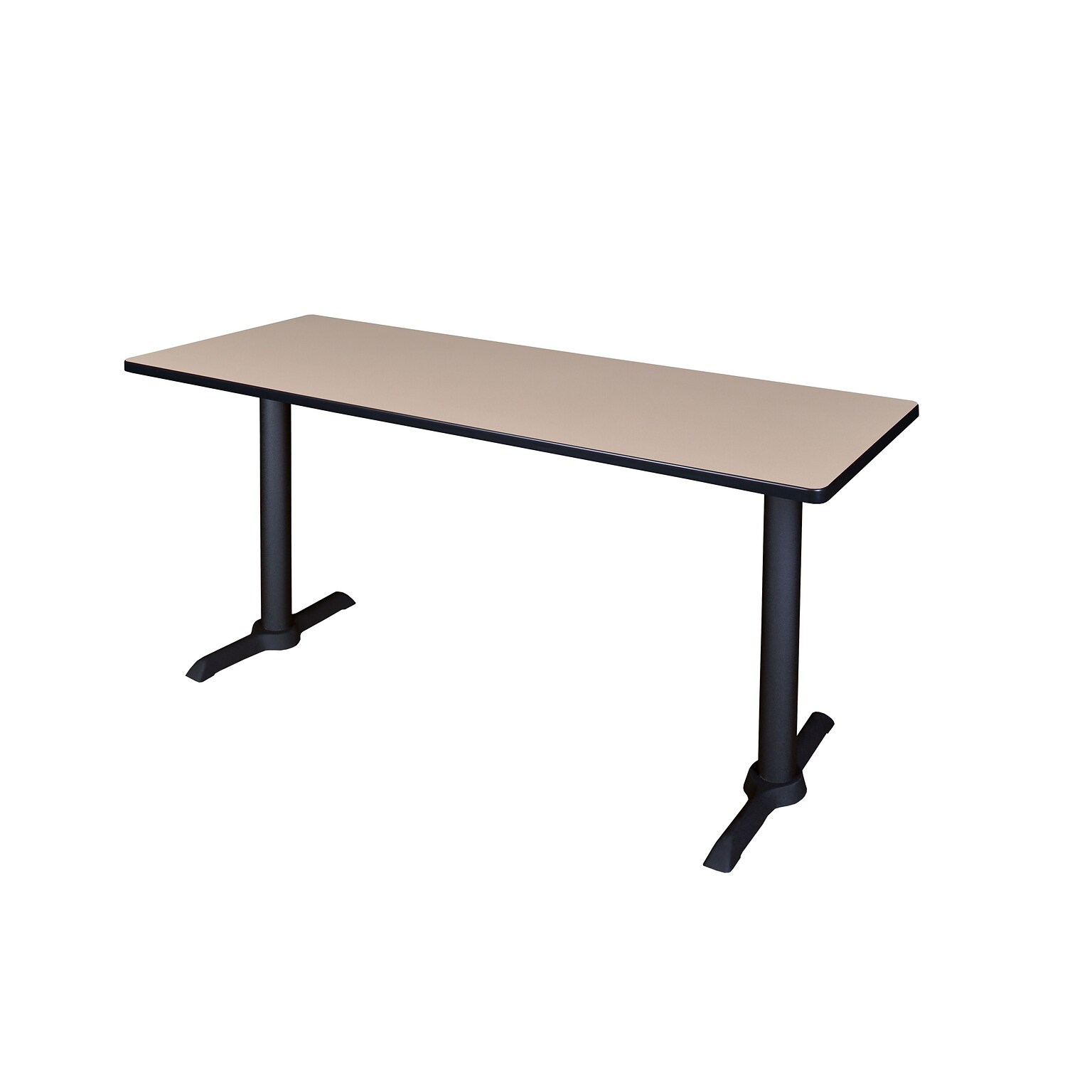 Regency 60 Metal & Wood Cain Computer Table, Beige