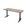 Regency 66-inch Metal & Wood Cain Computer Table, Beige