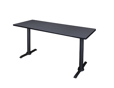 Regency 66-inch Metal & Wood Cain Computer Table, Gray