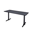 Regency 66-inch Metal & Wood Cain Computer Table, Gray
