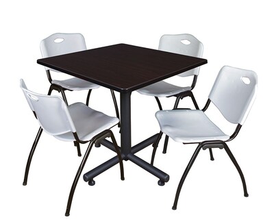 Regency 36-inch Training & Hospitality Square Laminate Table with Stacker Chairs, Gray
