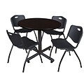 Regency 36-inch Round Kobe Break Room Table with Stack Chairs, Black