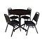 Regency 42-inch Round Laminate Room Tables With 4 Stack Chairs, Mocha Walnut (TKB42RNDMW29)