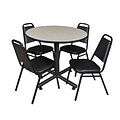 Regency 42-inch Round Laminate Room Tables With 4 Stack Chairs, Maple (TKB42RNDPL29)