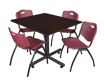 Regency 48-inch Square Laminate Table, Burgundy