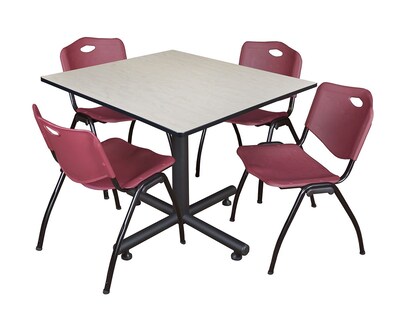 Regency 48-inch Maple Square Table, Burgundy