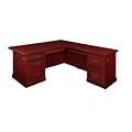Regency Prestige Wood L-Shape Desk with Full Peds & Return Mahogany