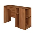 Niche Student Desk with 2-Shelf Bookcase Wood Desk, Warm Cherry