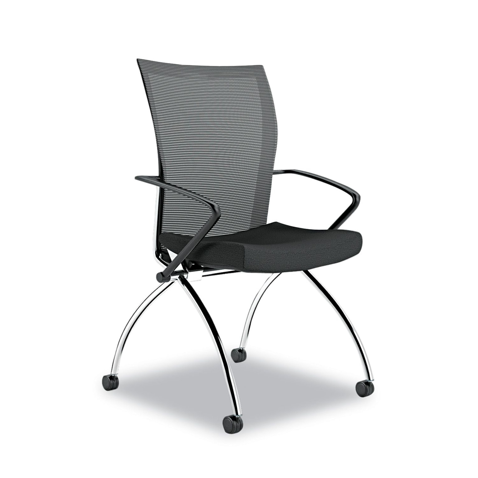 Safco Valore Training Series Polyester High Back Nesting Chair, Black