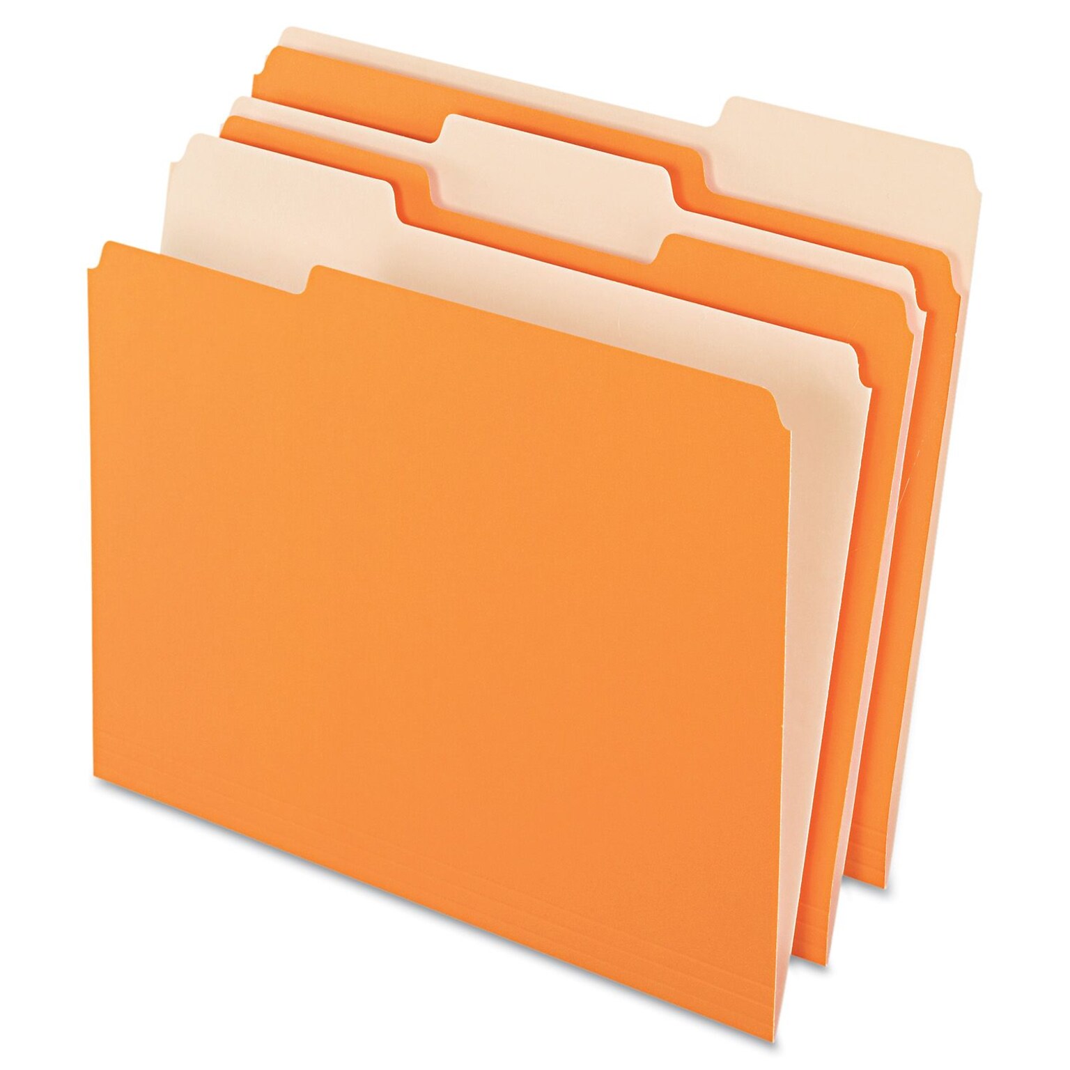 Pendaflex Two-Tone File Folders, 1/3 Cut Top Tab, Letter, Orange/Light Orange, 100/Box