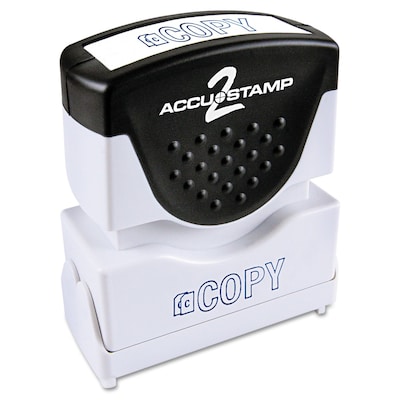 Accu-Stamp2® One-Color Pre-Inked Shutter Message Stamp, COPY, 1/2" x 1-5/8" Impression, Blue Ink (035581)