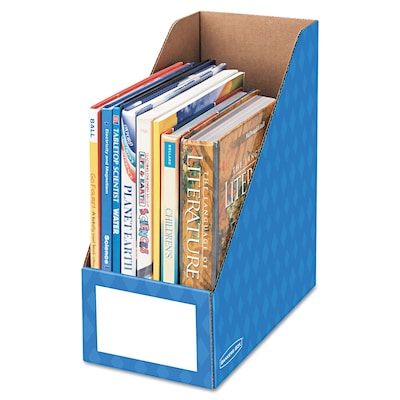 Bankers Box® Extra-Wide Magazine File, 6 1/4 x 12 1/4 x 13, Blue, 3/Pack (FEL3380801)