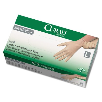 Synthetic Vinyl Exam Gloves, Powder-Free, Large, 150/Bx (6CUR9226H)