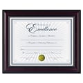 Dax Prestige Document Wood Frame with Certificate, Rosewood with Black Trim, 8 1/2 x 11 (N3028N2T)