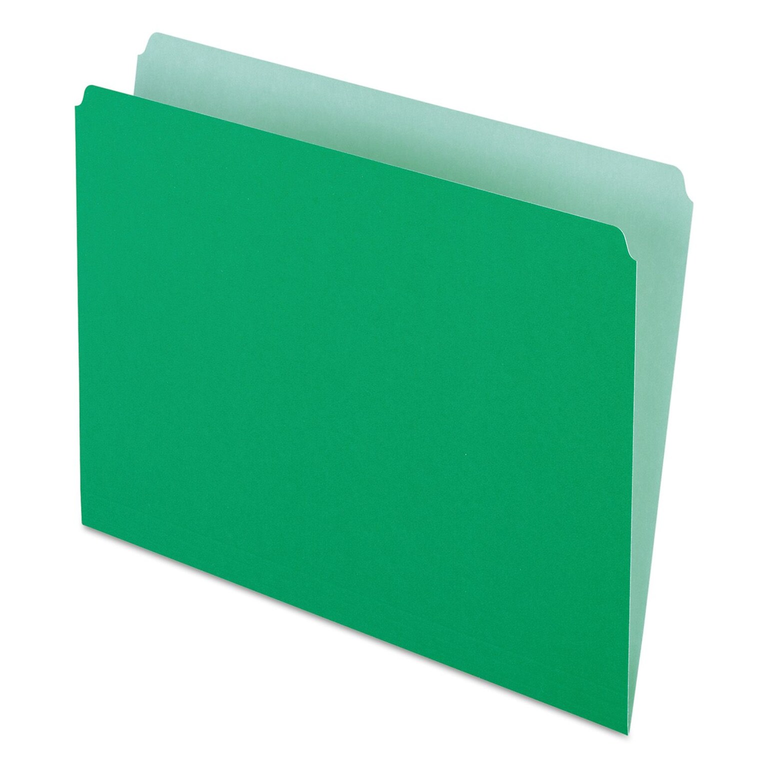 Pendaflex Two-Tone Recycled File Folder, Straight Cut, Letter Size, Bright Green, 100/Box (152 BGR)
