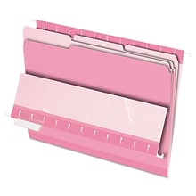 Pendaflex File Folder, 1/3-Cut Tab, Letter Size, Pink, 100/Box (4210 1/3 PIN)