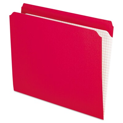 Pendaflex Reinforced File Folder, Straight Cut, Letter Size, Red, 100/Box (R152 RED)