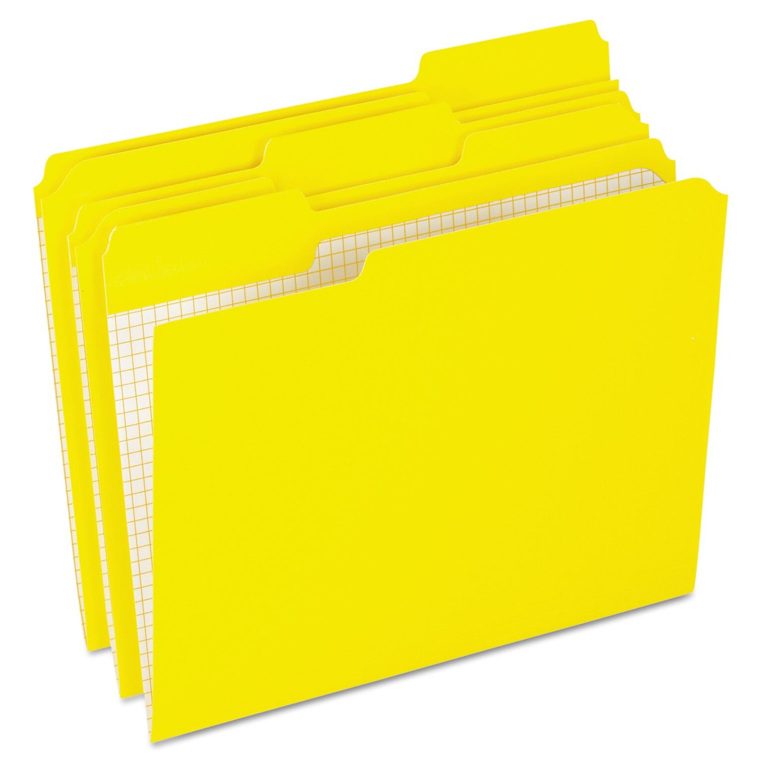 Pendaflex Recycled File Folder, 1/3-Cut Tab, Assorted, Letter Size, Yellow, 100/Box (R152 1/3 YEL)
