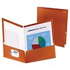 Oxford Two-Pocket Laminated Paper Folder, 100-Sheet Capacity, Metallic Copper, 25/BX