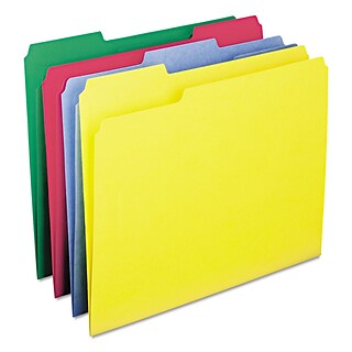 Smead File Folders, 3 Tab, Letter Size, Assorted Colors, 100/Box (11951)