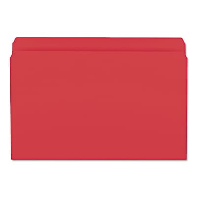 Smead File Folder, Straight Cut, Legal Size, Red, 100/Box (17710)