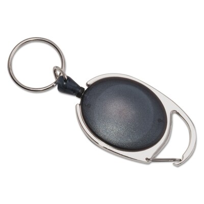 Advantus Lanyard Badge Reels, Black, 6/Pack (AVT75553)