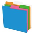 Pendaflex Glow Poly File Folders, Assorted Glow, Letter, 12/Pack (40528)