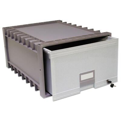 Storex Plastic Archive Storage Drawer, Gray/Granite (61401U01C)