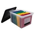 Advantus File Tote Storage Box with Snap-on Lid Closure, Letter/Legal, Clear/Black (55802)