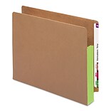 Smead Redrope Drop-Front End Tab File Pockets with Colored Reinforced Gussets, Green, Letter Size, 1